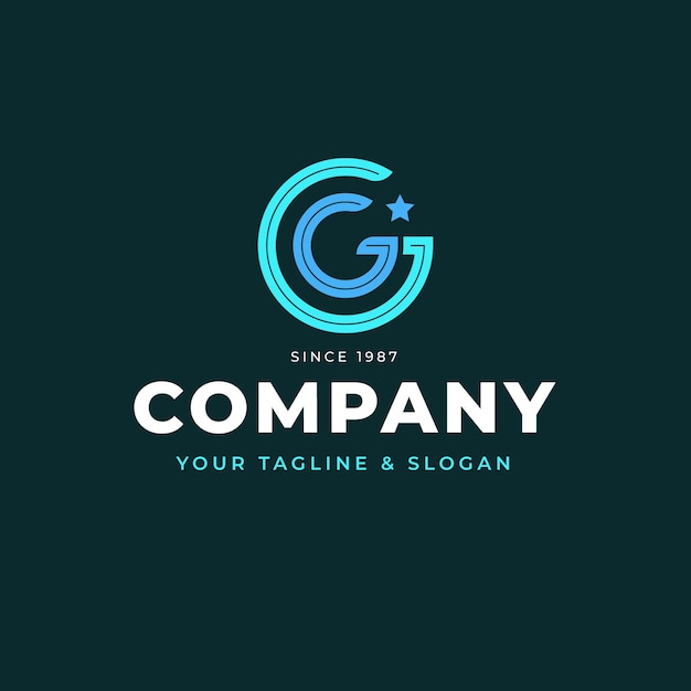 Flat design gg logo template