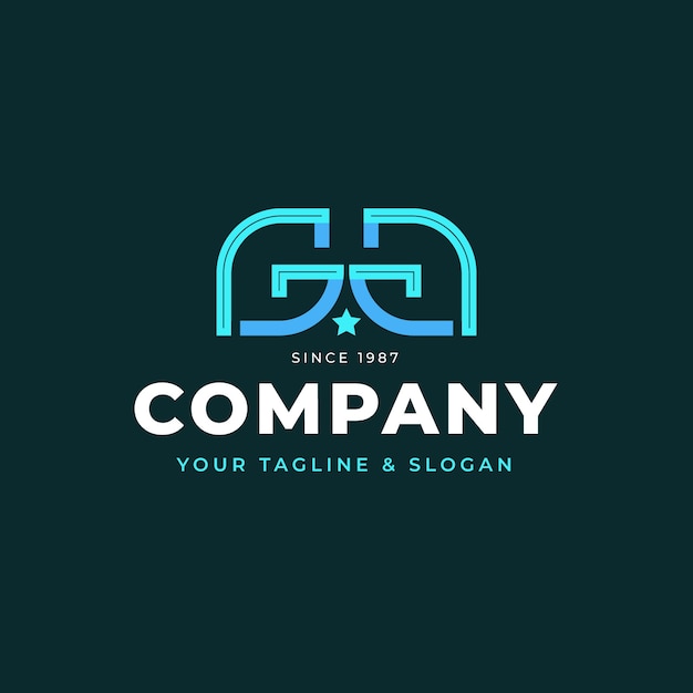 Flat design gg logo template