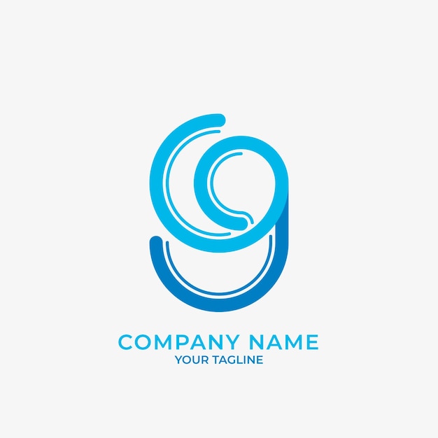 Flat design gg logo template