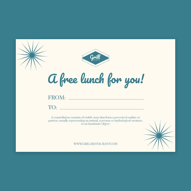 Free vector flat design gift certificate template