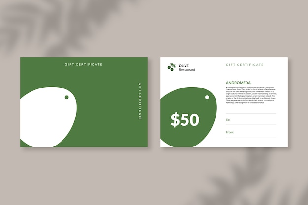 Free vector flat design gift certificate template