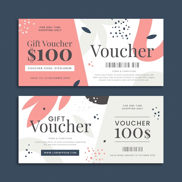 Flat design of gift voucher banners