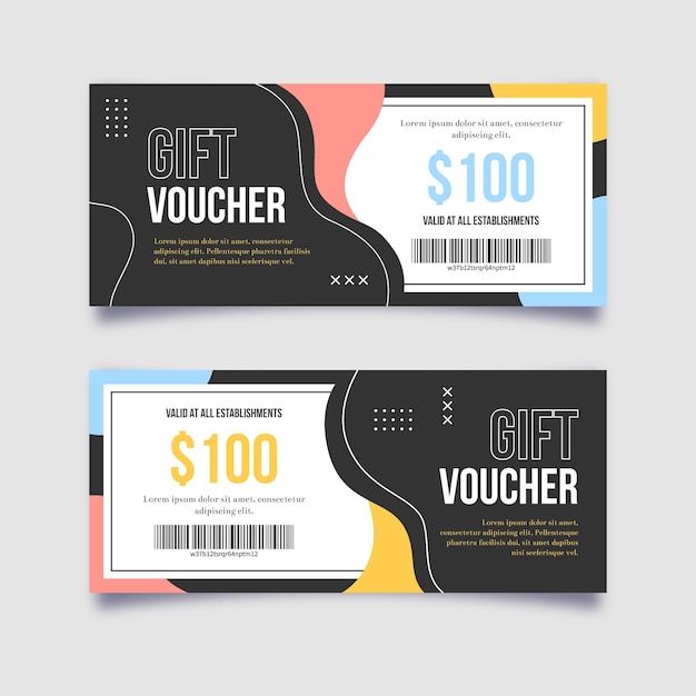 Flat design gift voucher banners