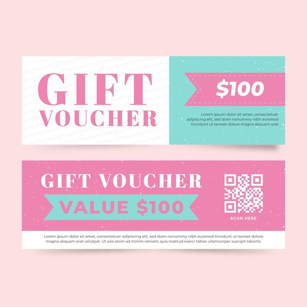 Flat design gift voucher banners