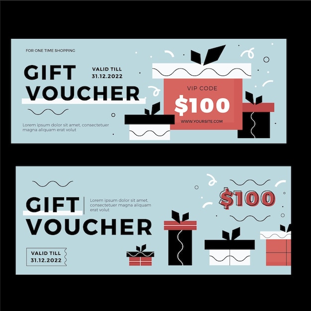 Flat design gift vouchers template