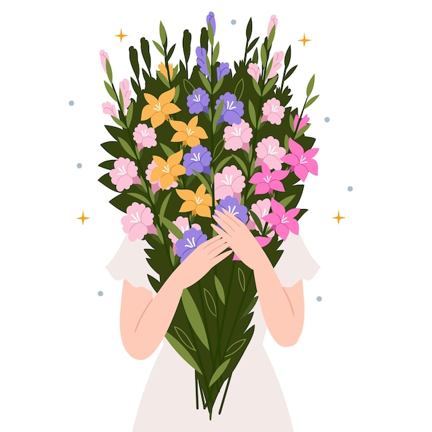 Flat design gladiolus illustration