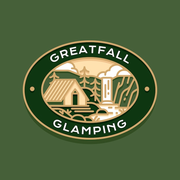 Flat design glamping logo