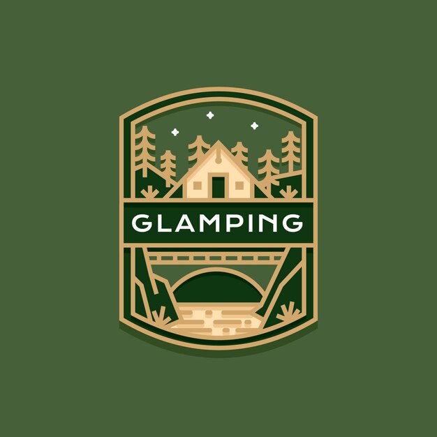 Flat design glamping logo