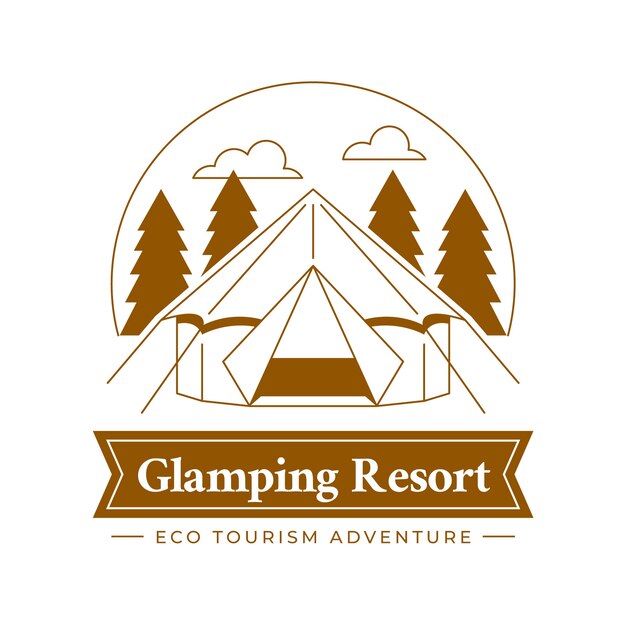 Flat design glamping logo