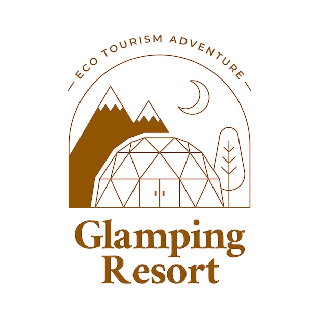 Flat design glamping logo