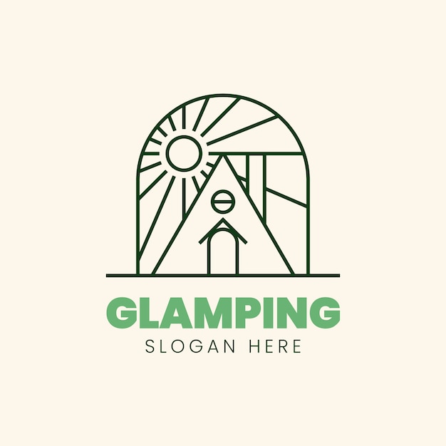 Flat design glamping logo