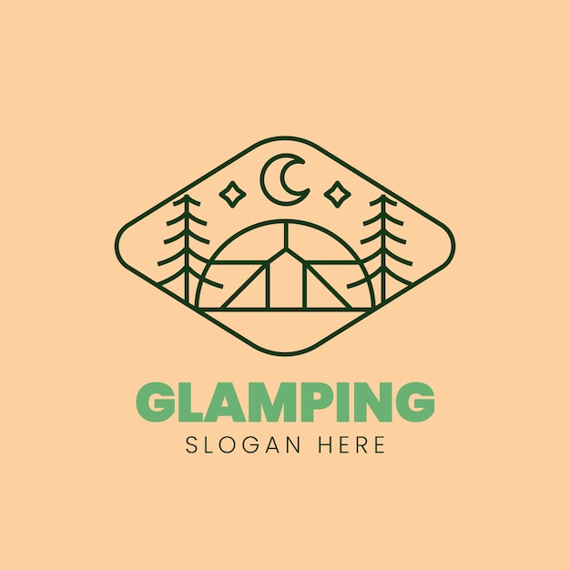 Free Vector flat design glamping logo