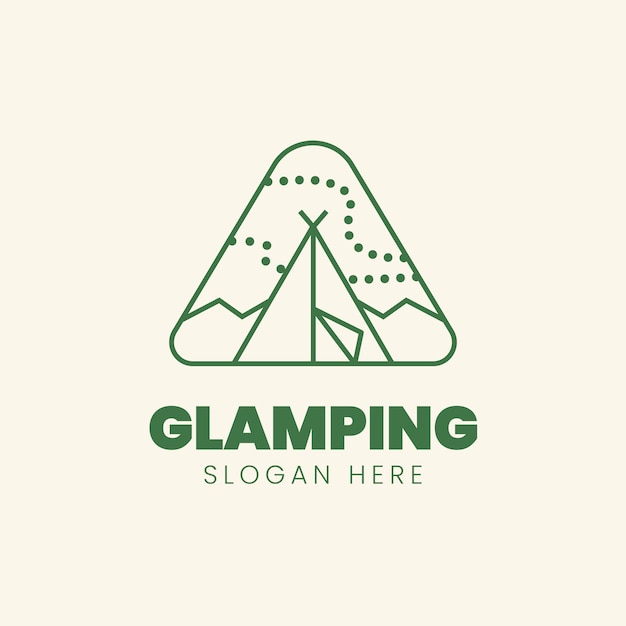 Flat design glamping logo