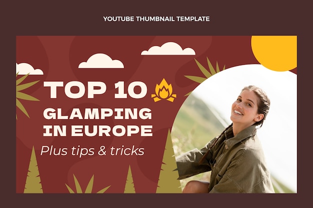 Flat design glamping template