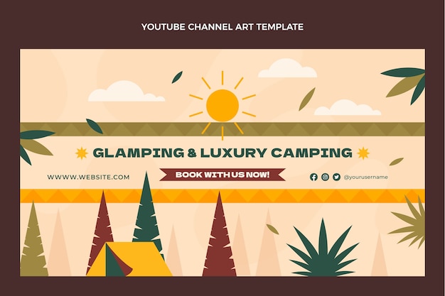 Free Vector flat design glamping template