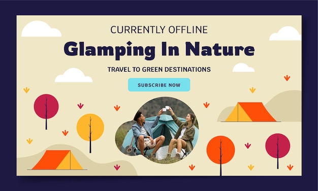 Free Vector flat design glamping twitch background