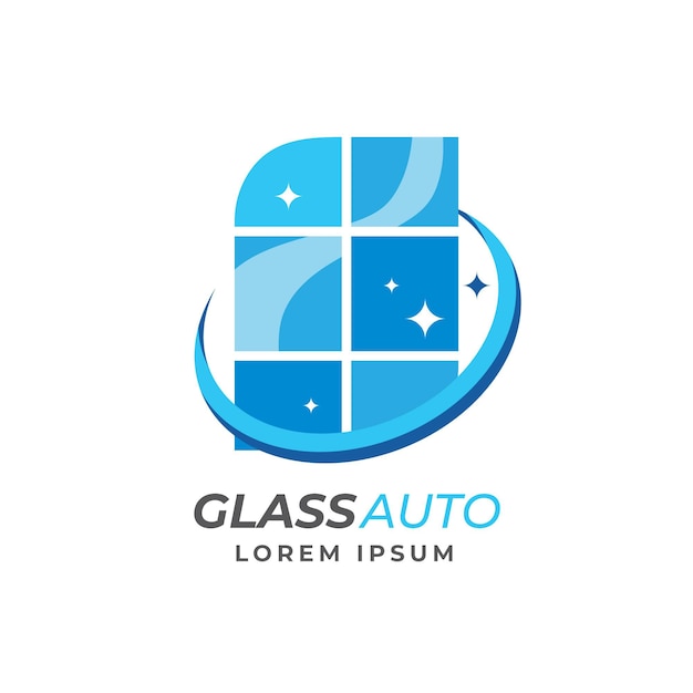 Flat design glass logo template