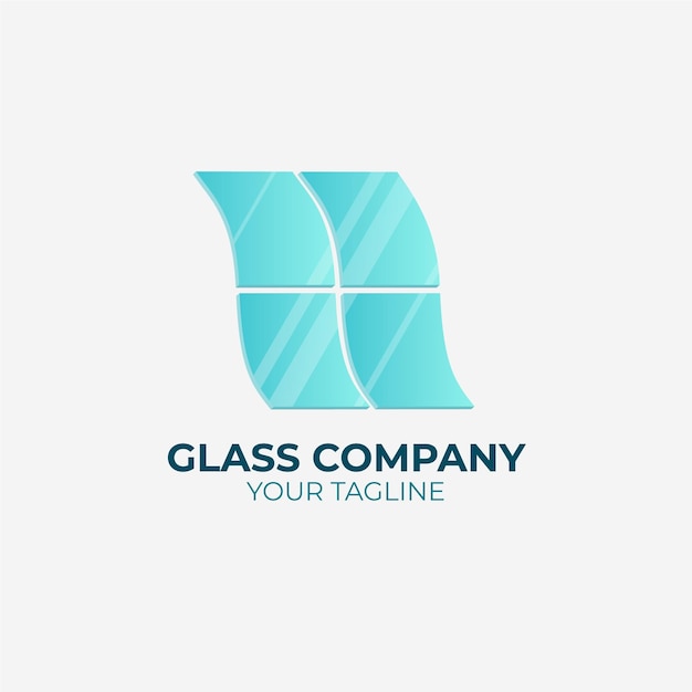 Flat design glass logo template