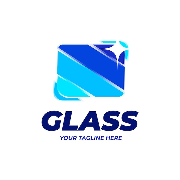 Flat design glass logo template