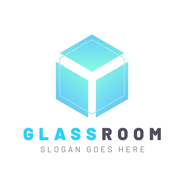 Flat design glass logo template