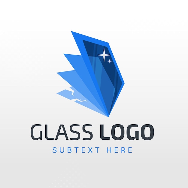 Flat design glass logo template