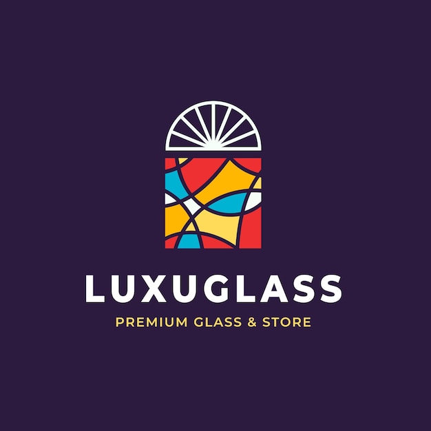 Flat design glass logo template