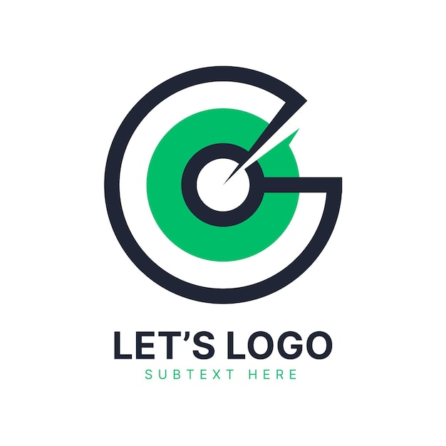 Flat design go logo template