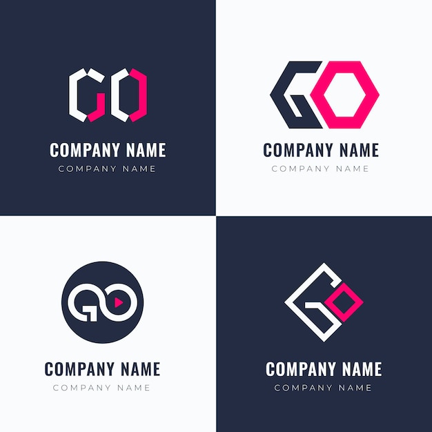 Free Vector flat design go logo template