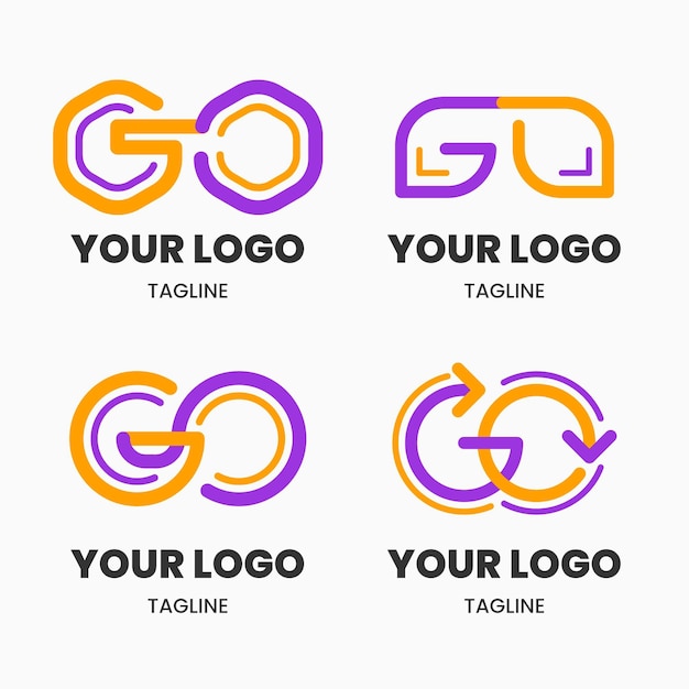 Free Vector flat design go logo template