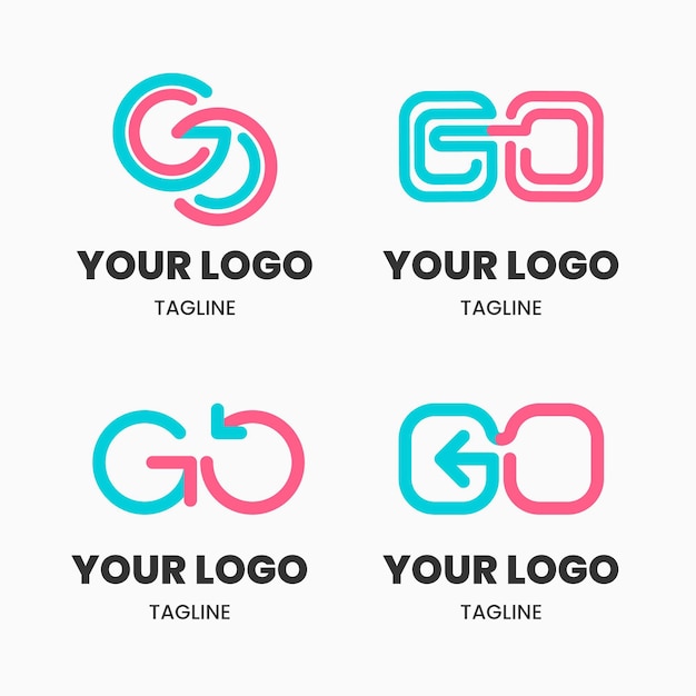 Free vector flat design go logo template