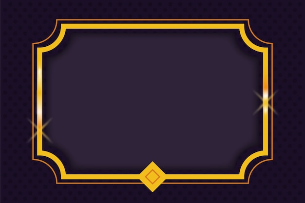 Flat design golden frame