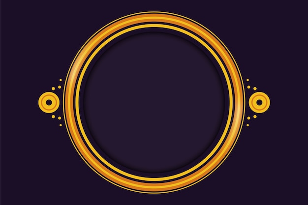 Flat design golden frame