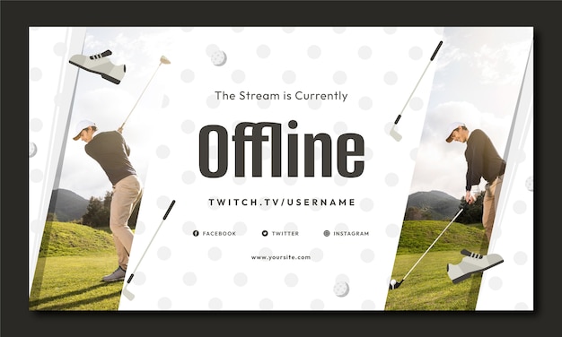 Free Vector flat design golf club twitch background