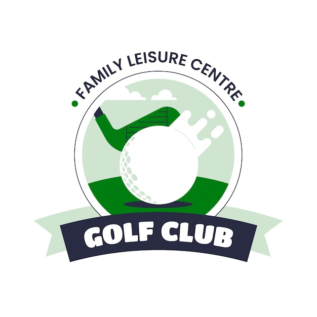 Flat design golf logo template