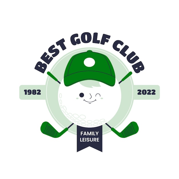 Free Vector flat design golf logo template