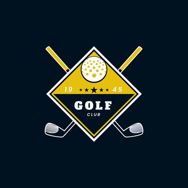 Flat design golf logo template