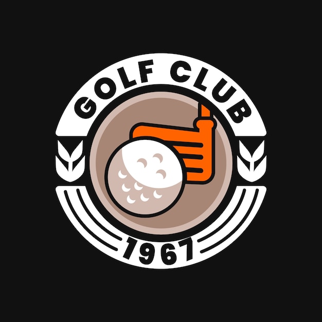 Flat design golf logo template