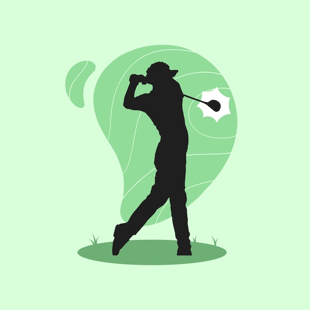 Free vector flat design golfer silhouette