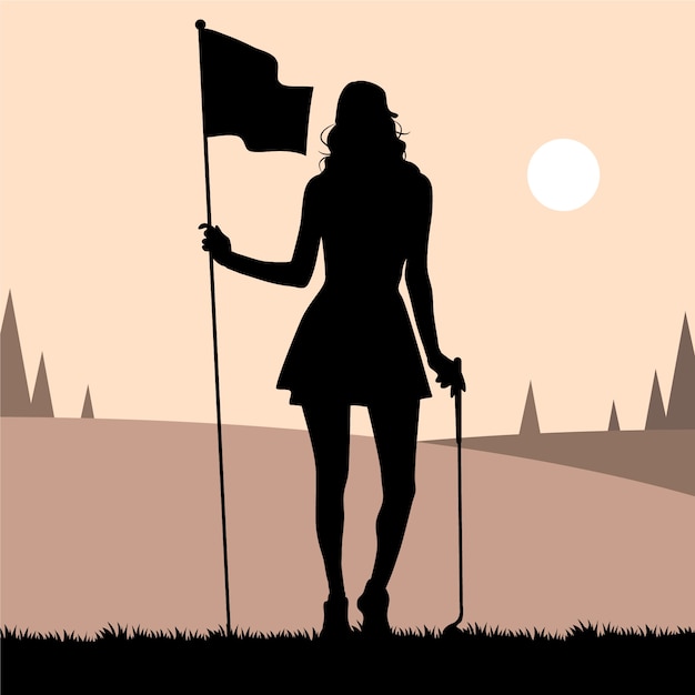 Free Vector flat design golfer silhouette