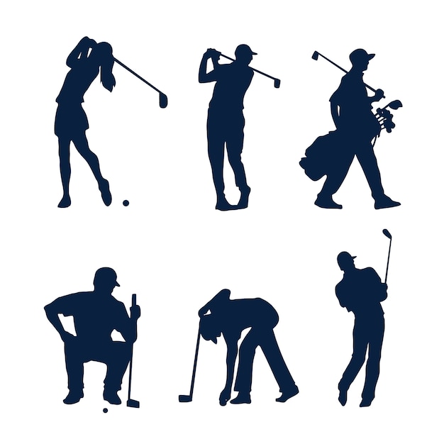 Free Vector flat design golfer silhouette