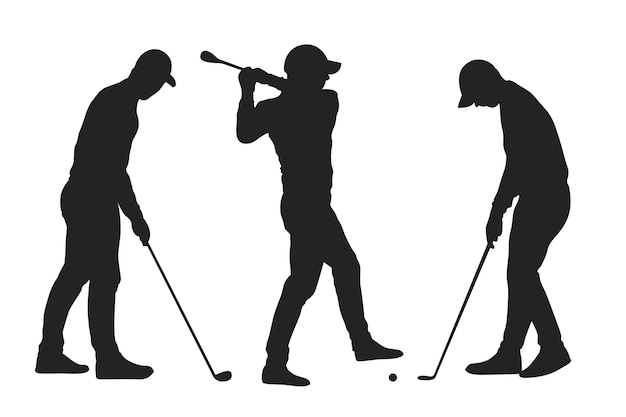 Flat design golfer silhouette