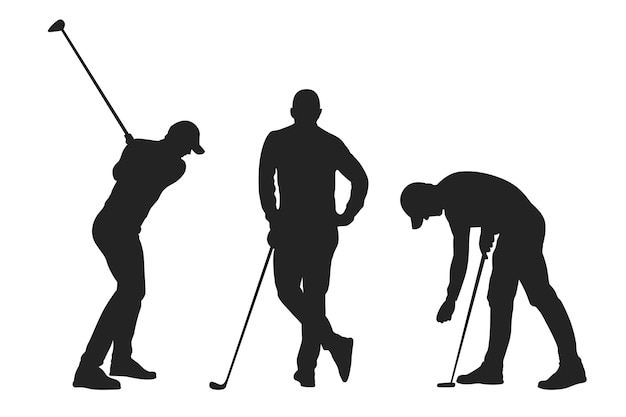 Flat design golfer silhouette