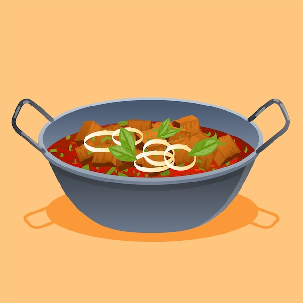 Flat design goulash illustration