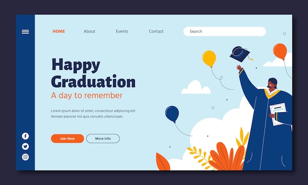 Free Vector flat design graduation celebration   landing page