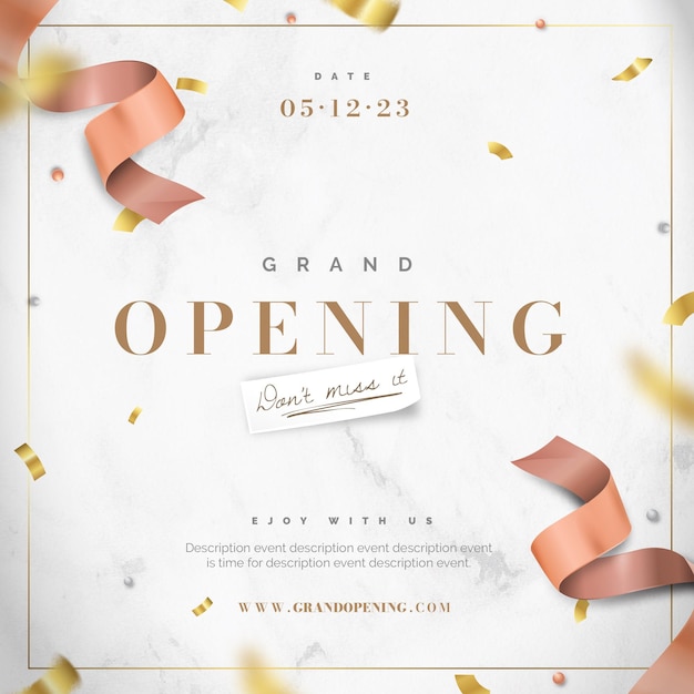 Flat design grand opening background