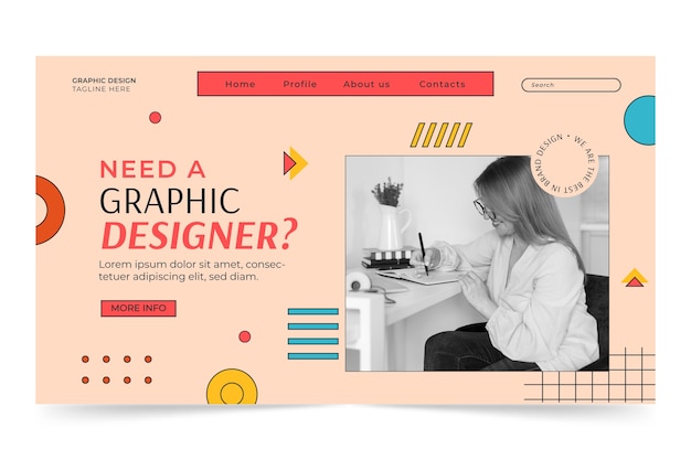 Flat design graphic designer template