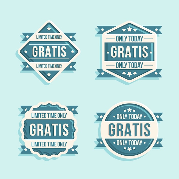 Free Vector flat design gratis labels collection