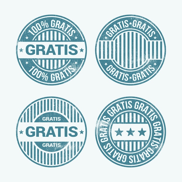 Free Vector flat design gratis stamp collection