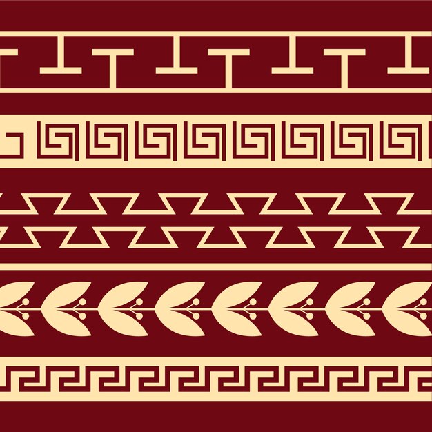 Flat design greek border set