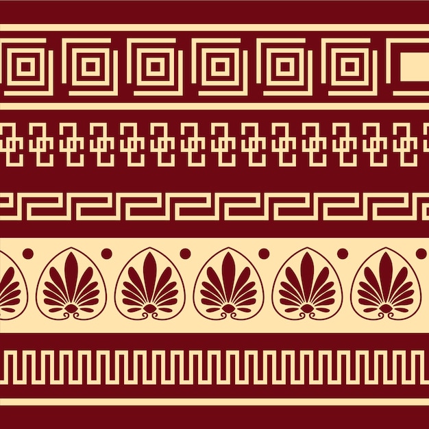 Flat design greek border set